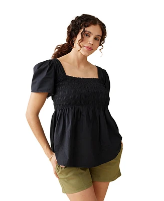 Ingrid + Isabel Maternity Gwen Smocked Woven Top