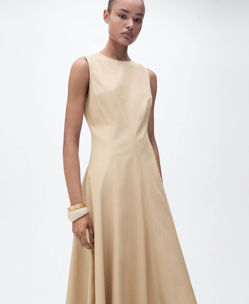 Mango Women's Frayed Hem Asymmetrical Dress