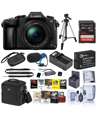 Panasonic Lumix Dmc-G85 Mirrorless Camera w/12-60mm f/3.5-5.6 Lumix G Ois Lens Bundle with Memory Card, Bag, Microphone, Tripod, Battery, Charger, Fil