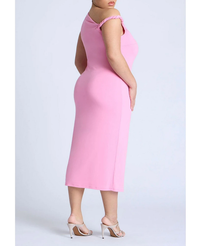 Eloquii Women's Twist Detail Midi Dress