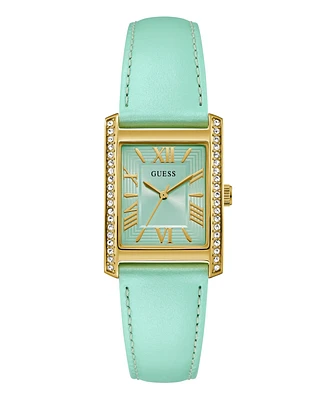 Guess Women's Analog Green Leather Watch, 27mm
