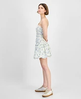 And Now This Women's Printed Cotton Halter Smocked Bubble-Hem Dress, Exclusively at Macy's