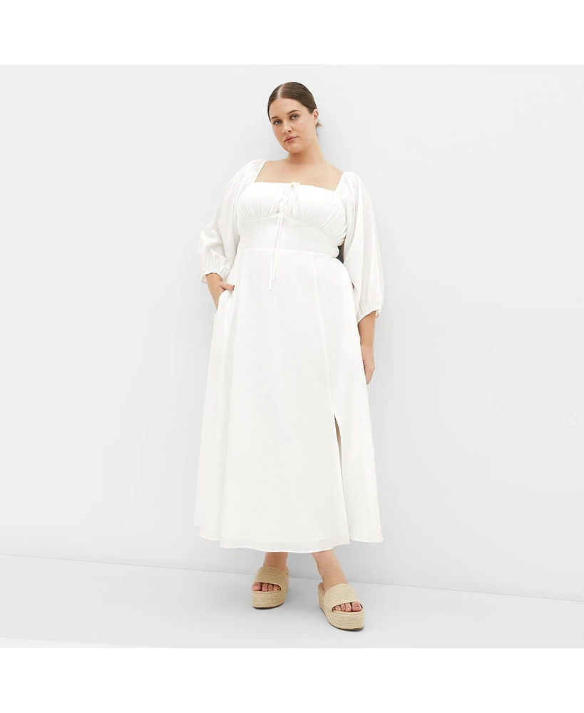 City Chic Plus Abbigail Elbow Sleeve Dress