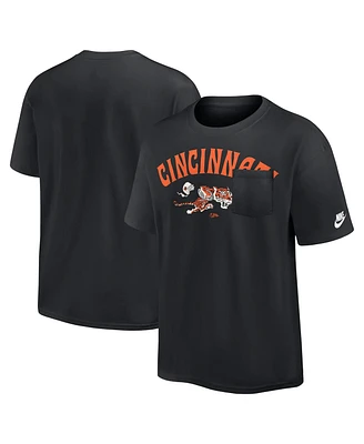 Nike Men's Black Cincinnati Bengals Rewind Heavy Max 90 Pocket T-Shirt
