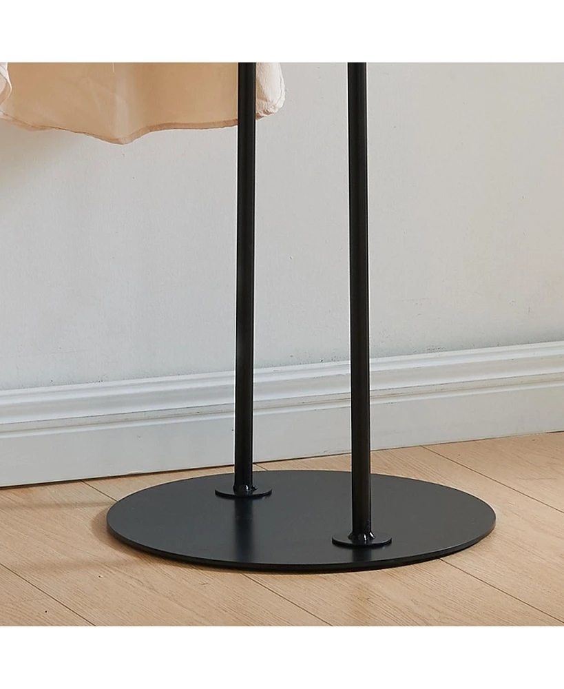 Kings Brand Furniture Cheska Suit Valet Stand with Circular Frame Perfect for Bedrooms & Entryways