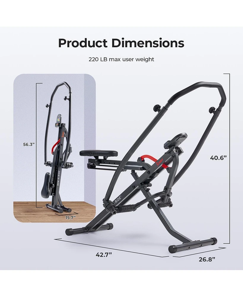 Sunny Health & Fitness Smart Full Motion Upright Row-n-Ride Squat Assist Trainer Machine