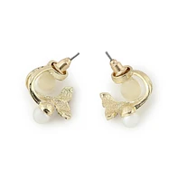 Sohi Women's Gold Plated Pearls Stud Earrings