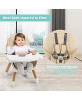 Costway Toddler 6 1 High Chair Convertible Highchair with 5-Point Harness