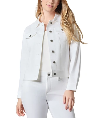 Kasper Women's Denim Trucker Tab-Hem Jacket