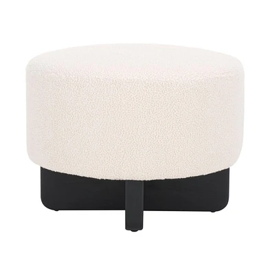 Riah Boucle Round Ottoman