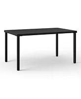 7-Piece Outdoor Metal Rectangle Patio Dining Table Set With Stackable Chairs