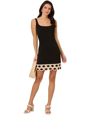 Adrianna by Adrianna Papell Women's Square-Neck Crochet-Trim Dress
