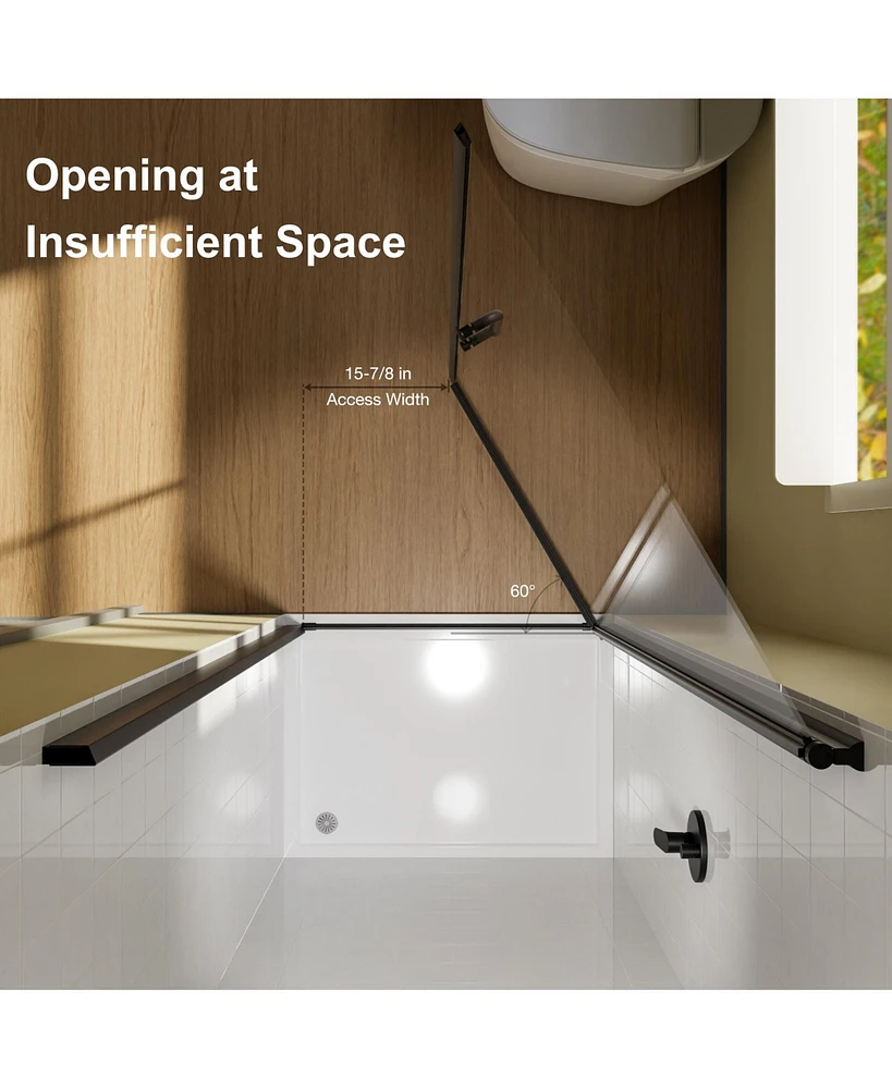 Zachvo Sliding Frameless Shower Door