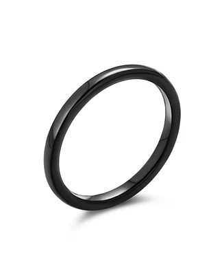 Bling Jewelry Thin Dome Titanium Eternity Band Ring Polished Comfort Fit 2MM