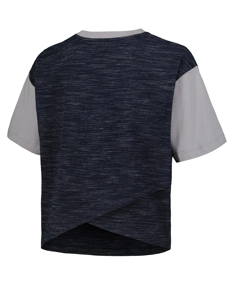 5th & Ocean Women's by New Era Navy St. Louis City Sc Athletic Cross Back Cropped T-Shirt