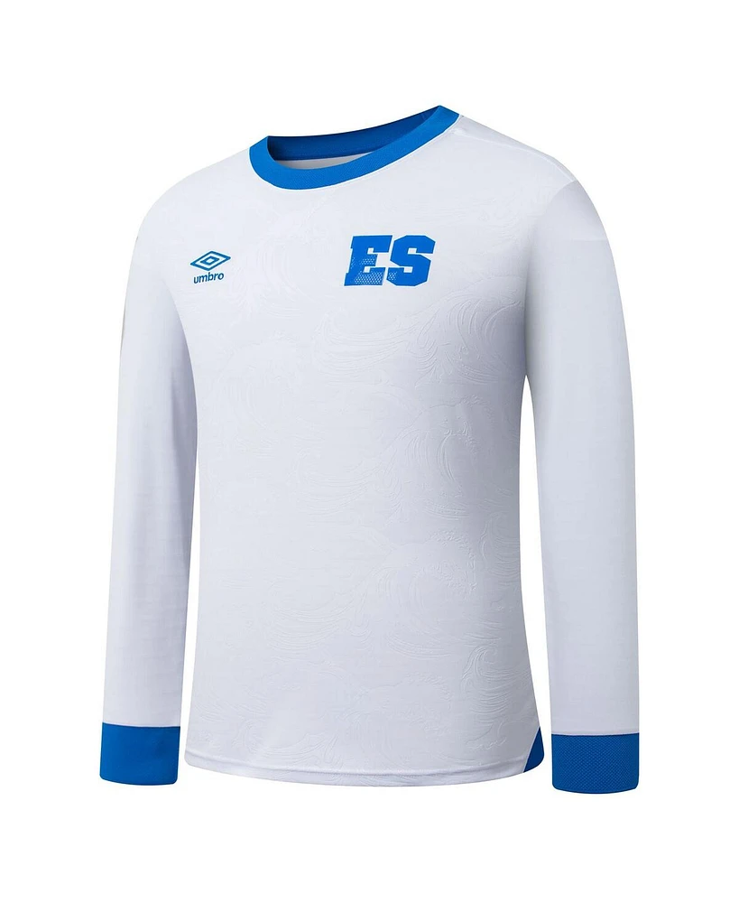 Umbro Men's White El Salvador National Team 2025 Away Replica Long Sleeve Jersey