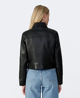 Furniq Uk Women's Bomber Leather Jacket, Created for Macy's