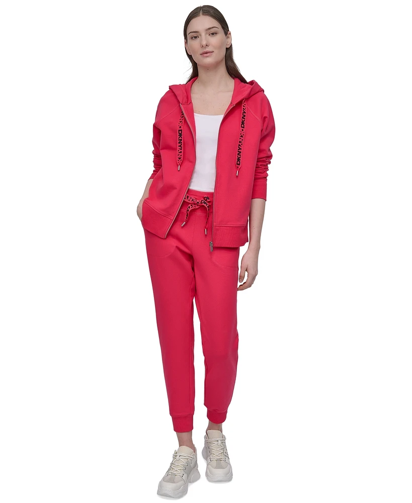 Dkny Sport Women's Two-Tone Zip-Front Long-Sleeve Hoodie