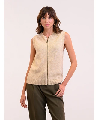 Celtic & Co. Women's Zip Through Sleeveless Cardigan