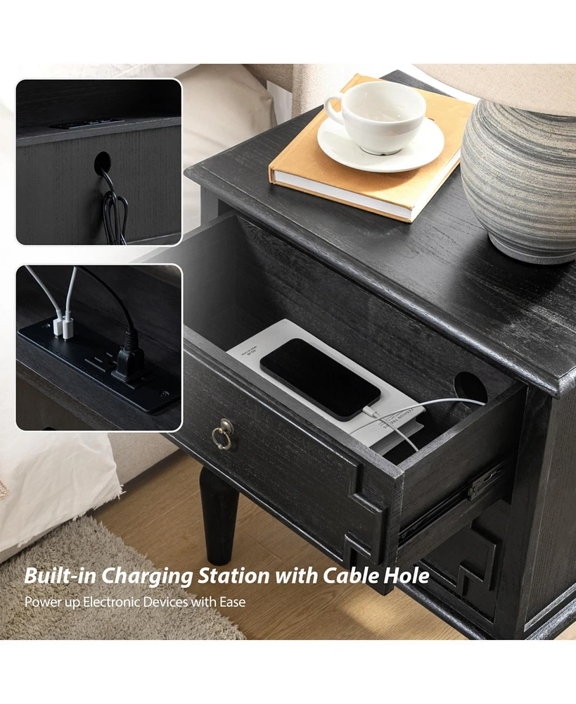 Kim 28"Tall 2-Drawer Nightstand