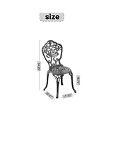 Cast Aluminum Patio Dining Chair 2PCS With Black Frame