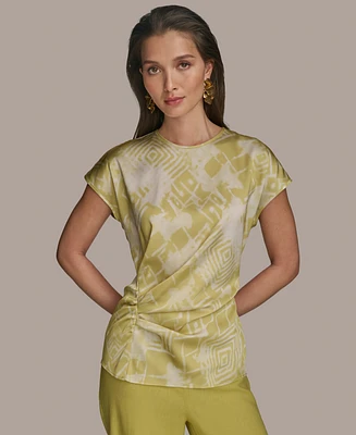 Donna Karan New York Women's Cap-Sleeve Printed Top