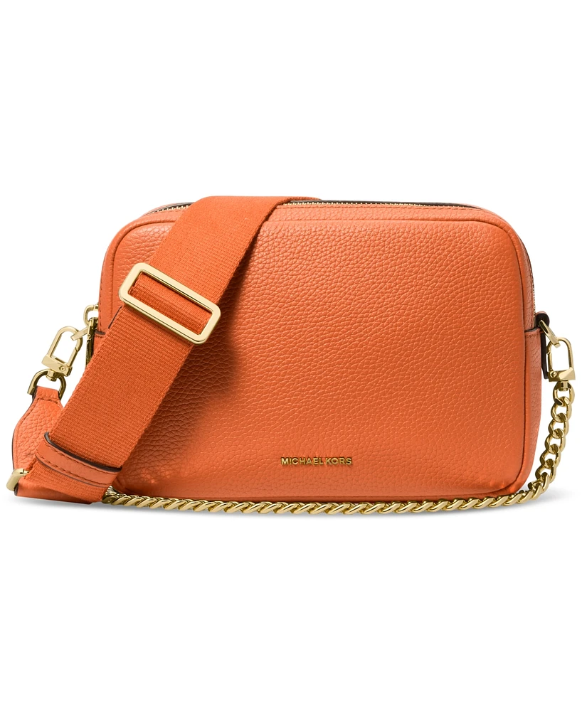 Michael Kors Bryant Medium Leather Double Zip Chain Camera Crossbody