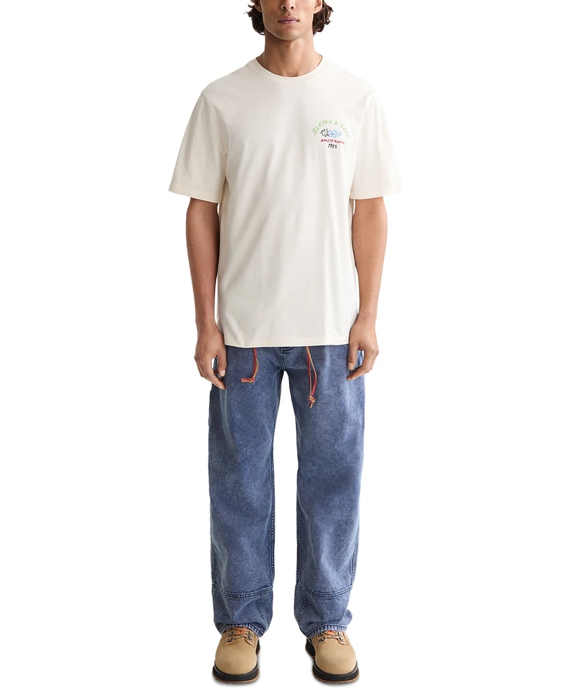 Scotch & Soda Men's Short Sleeve Double Graphic Crewneck T-Shirt