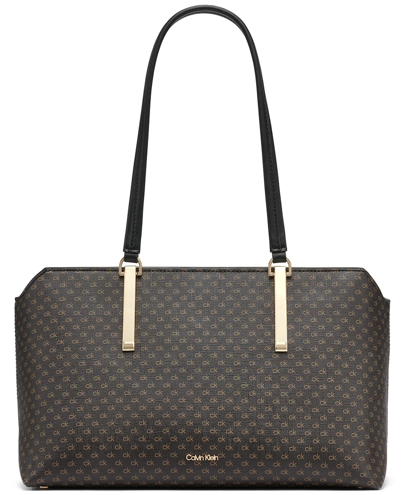 Calvin Klein Lori Mini Signature Top Zipper Tote Bag