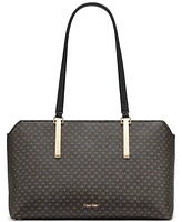 Calvin Klein Lori Mini Signature Top Zipper Tote Bag