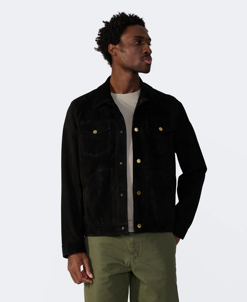 Furniq Uk Men's Men s Suede Trucker Jacket, Created for Macy