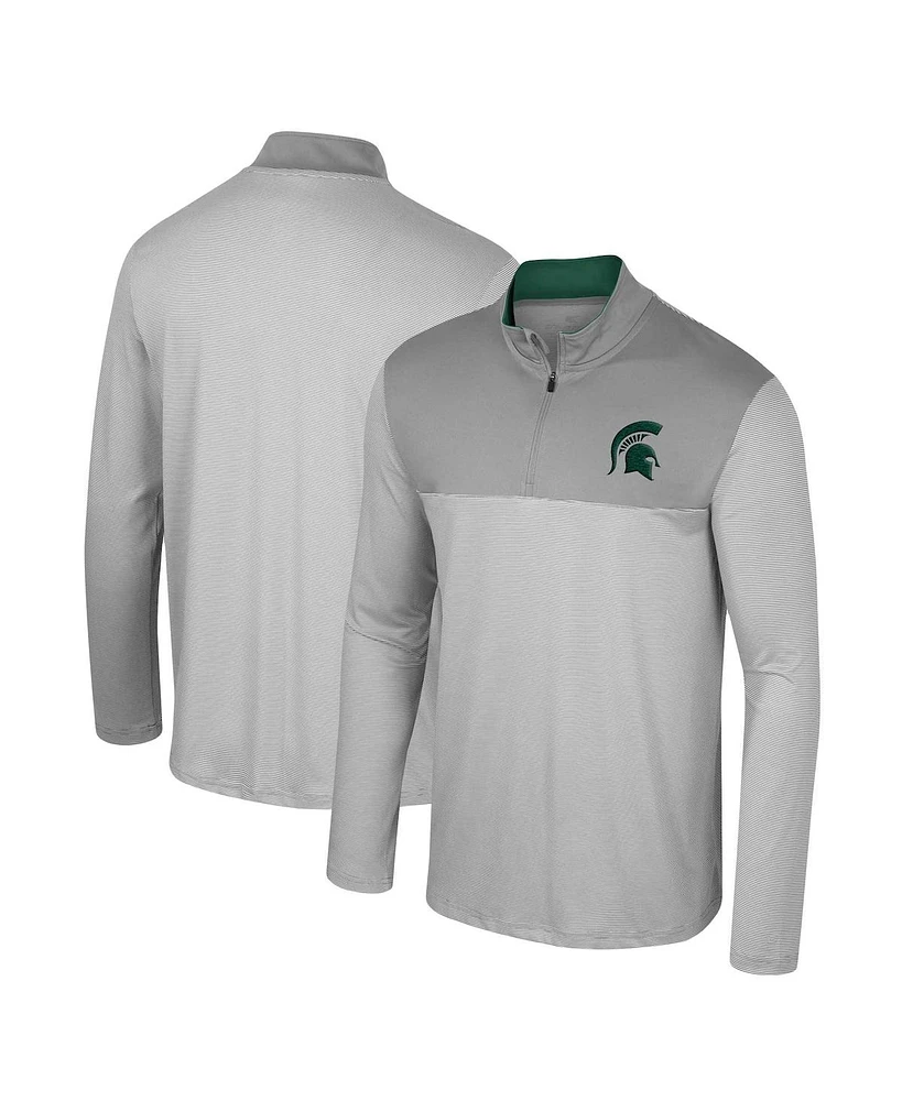Colosseum Men's Gray Michigan State Spartans Tuck Quarter-Zip Top