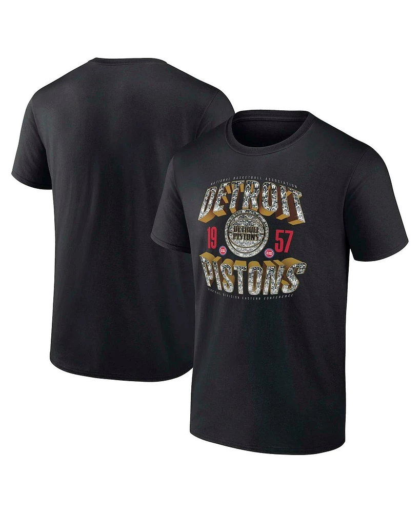 Fanatics Men's Black Detroit Pistons Quick Strides T-Shirt