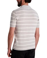 Karl Lagerfeld Paris Men's Stripe Sweater Polo