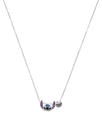 Disney Cubic Zirconia Stitch Basketball Charm Necklace