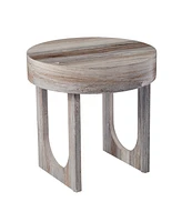 Simple Wood Round End Table for Bedroom or Living Room Styling