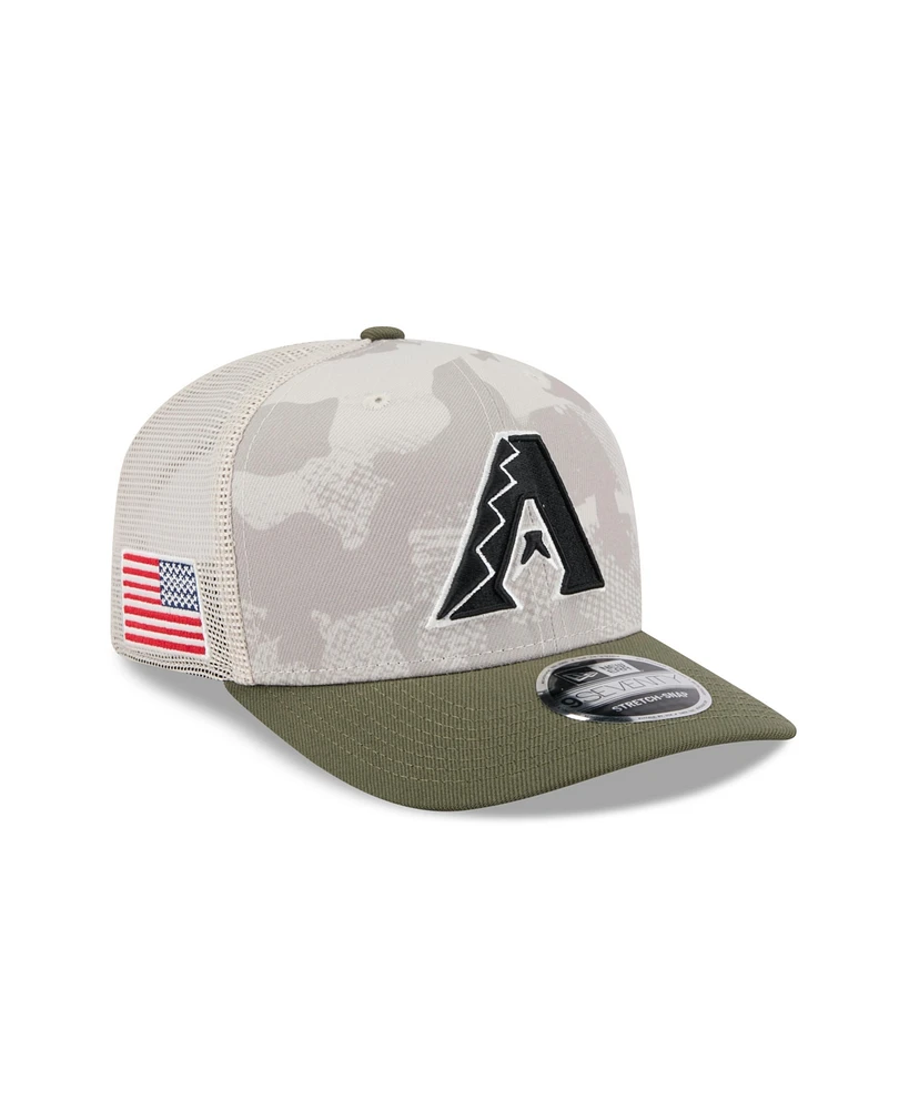 New Era Men's Light Beige/Olive Arizona Diamondbacks 2025 Armed Forces Day 9SEVENTY Adjustable Hat