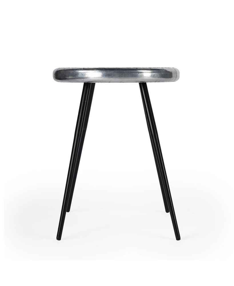 23" Silver Round End Table