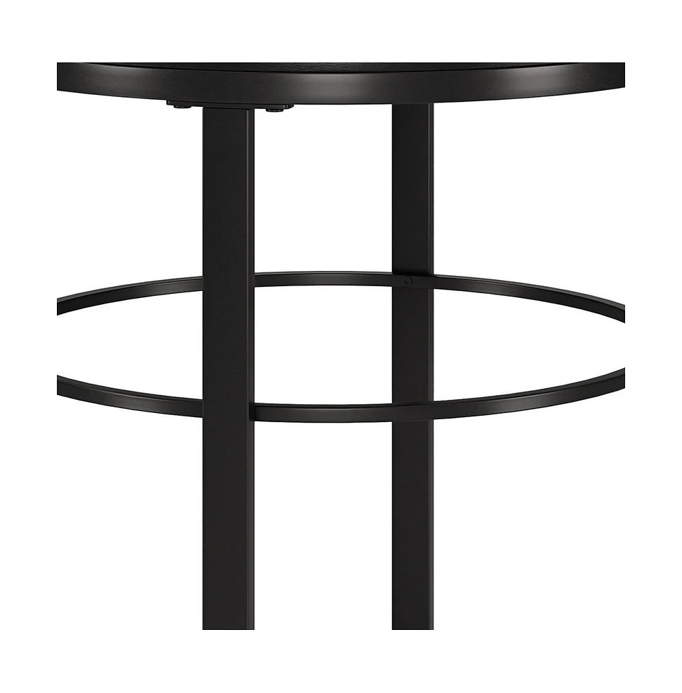 Rustic Round End Table – 24" Wood Top with Sturdy Steel Frame