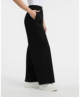 Ellen Tracy Women's Linen Smocked Wide Leg Pant