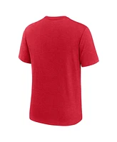 Nike Men's Heather Red Los Angeles Angels Logo Tri-Blend T-Shirt