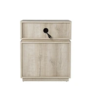 Wood Rectangular End Table with Drawer and Shelf for Living Room or Bedroom