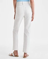 Style & Co Petite Patchwork Straight-Leg Jeans, Exclusively at Macy's