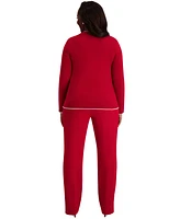 Kasper Round-Neck Long-Sleeve Button Front Cardigan, Regular & Plus