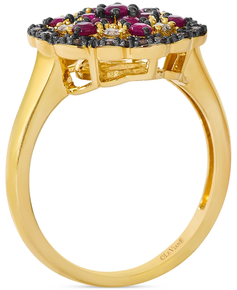 Le Vian Ruby (1/2 ct. t.w.) & Diamond (1/3 ct. t.w.) Statement Ring in 14k Yellow Gold