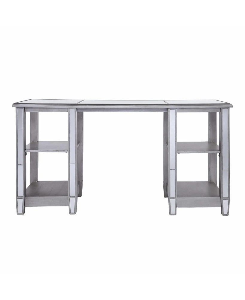 50" Silver Mirrored Writing Desk