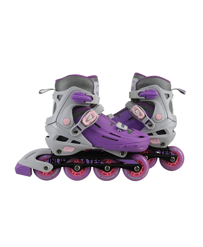 C7skates Adjustable Youth Inline Skates with Light Up Wheels (Galaxy