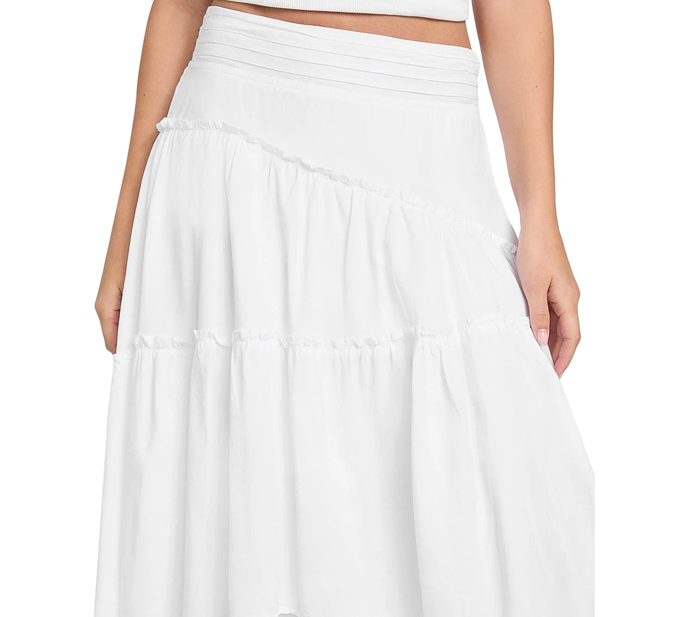 Guess Women's Tanya Denim Tiered Maxi Skirt