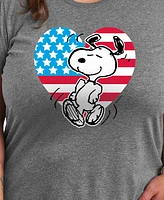 Hybrid Apparel Plus Peanuts Snoopy Americana Graphic Crew Neck T-Shirt