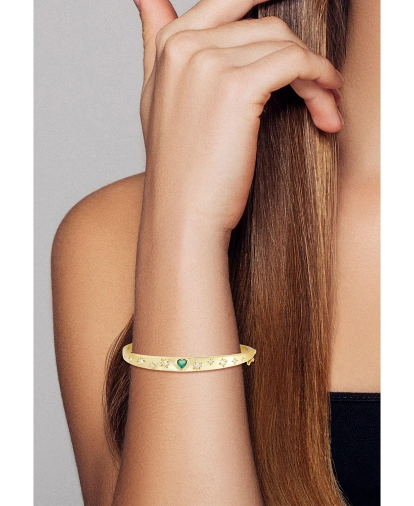 Rachel Zoe 14K Gold Plated Sterling Silver Heart Bangle